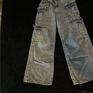 SHEIN girls denim Cargo Jeans